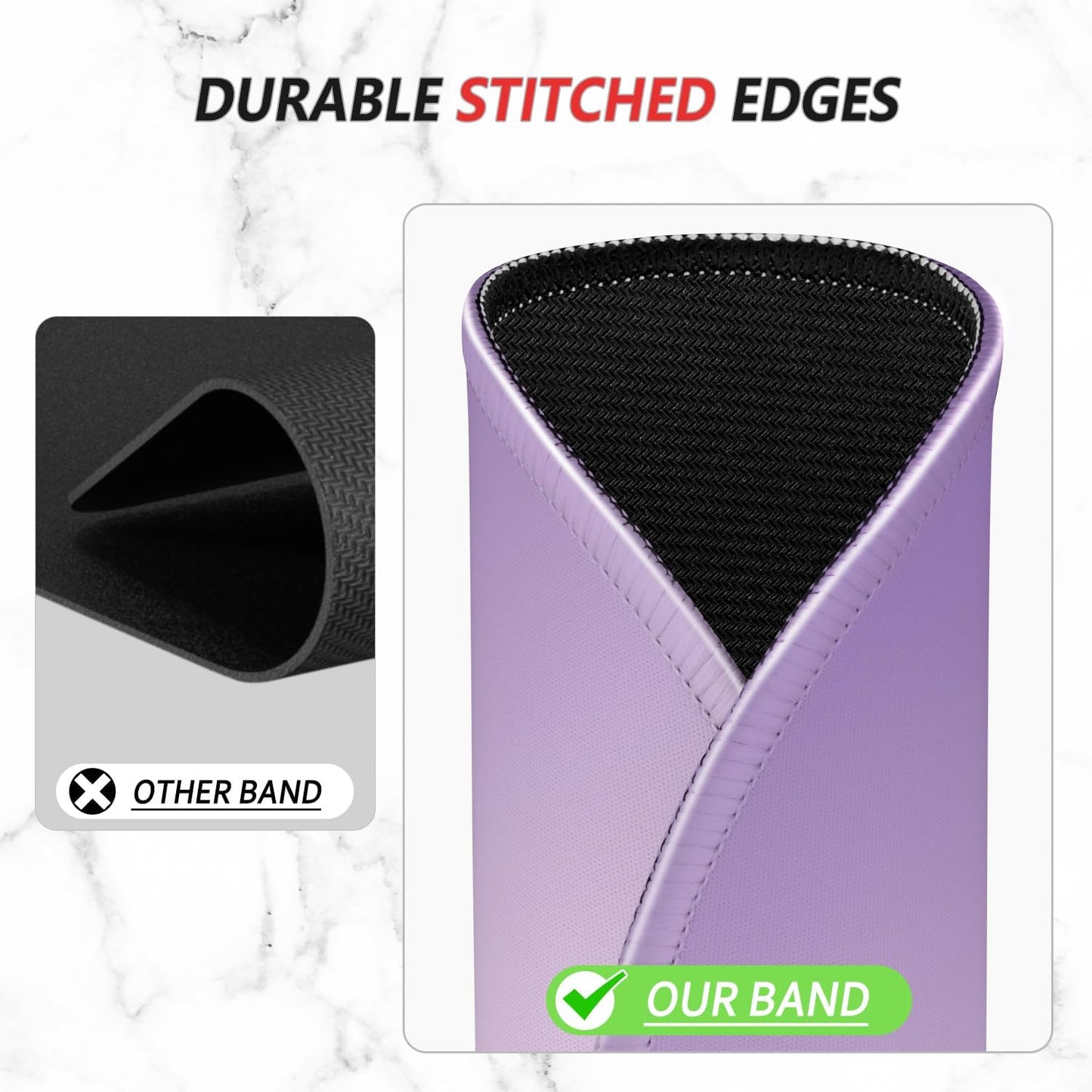 ITNRSIIET Mouse Pad Non-Slip Rubber Base Smooth Surface Stitched Edges Waterproof Durable Compatible with All Mice for Office & Gaming, Desk Accessory, Diameter 8.7 inch, Lavender Gradient