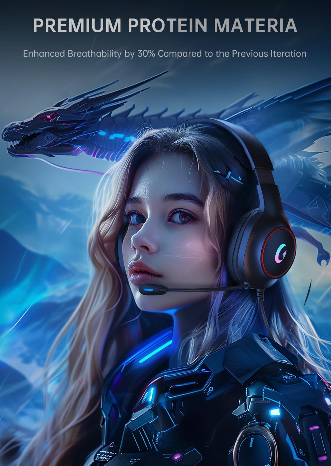 CM7002 Gaming Headset for PS5, PS4, PC, Mac, Switch, Xbox Series, Surround Sound RGB Gaming Headphones with Noise Canceling Microphone, 50MM Dynamic Drivers, 3.5MM Audio Jack, Black