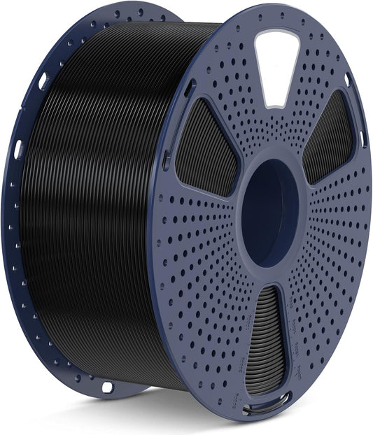 SUNLU Large Spool 3KG PETG Filament, 3D Printer Filament PETG 1.75mm, Highly Resilient, Resistant to Impact and Damage, Big Roll Filament, 3kg Spool(6.6 lbs), Black.