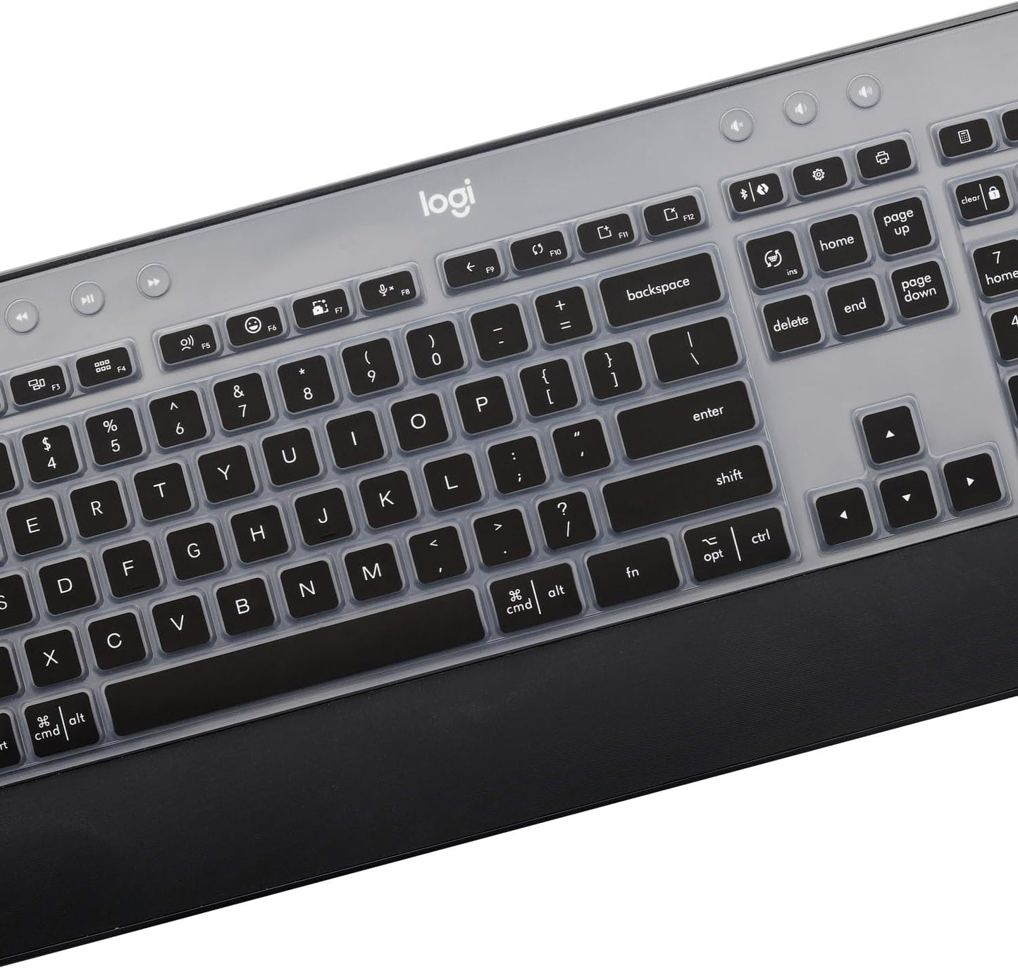 Keyboard Cover Skin for Logitech MK545 MK540 Wireless Keyboard, Logitech MK545 Keyboard Protector, Logitech MK540 Ultra Thin Desktop PC Silicone Clear Keyboard Skin Protector-Black