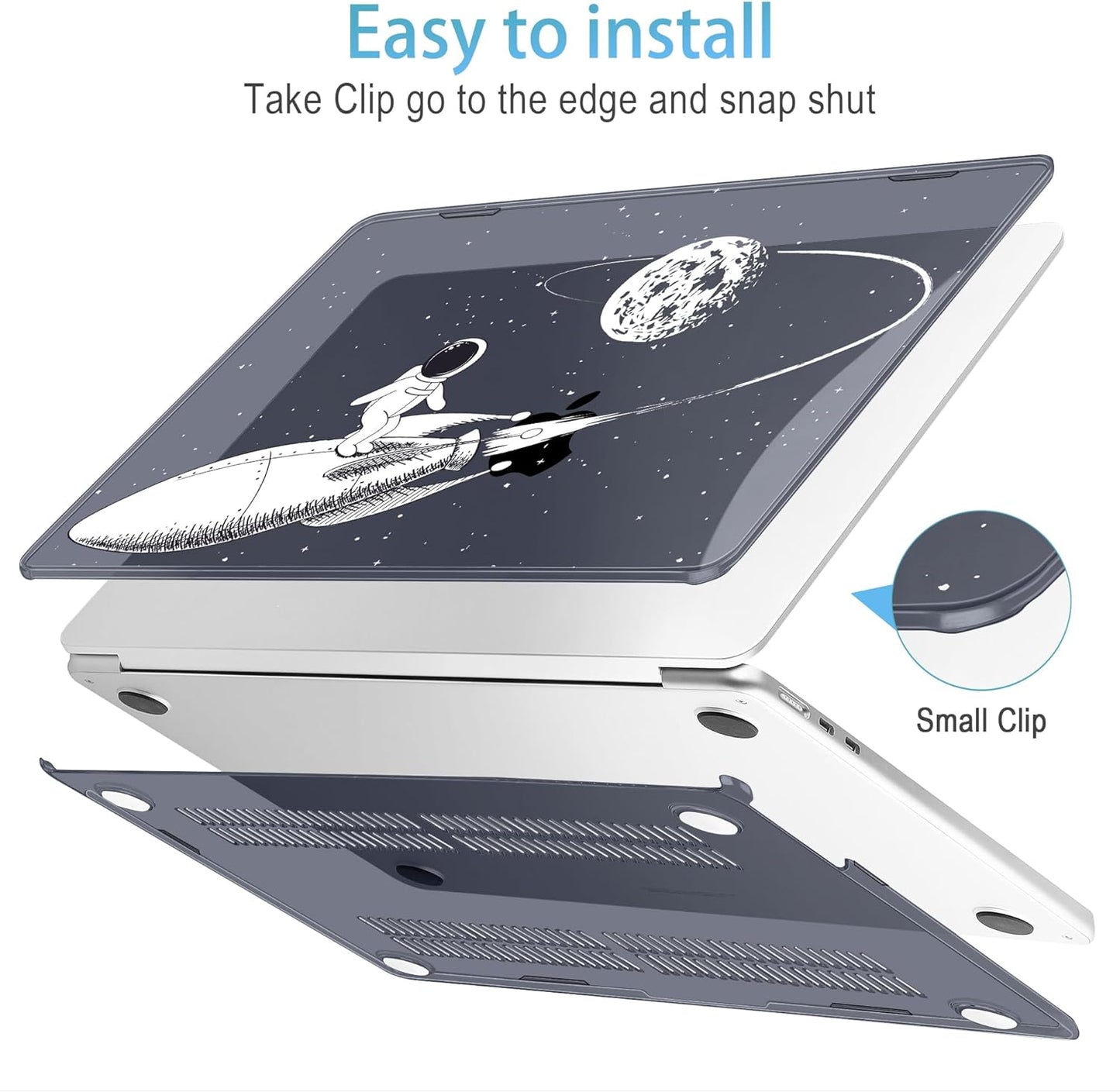 Mektron for 2025 M4 MacBook Air 13.6 Inch A3240 Case Fits 2023 A2681 M2 2024 A3113 M3 Chip with Liquid Retina Display Touch ID, Printed Plastic Hard Shell Cover for MacBook Air 13.6", Astronaut