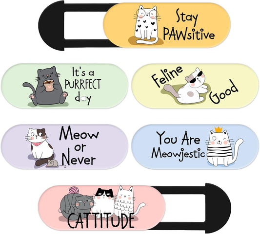 MESMOS Webcam Cover Slide, Cat Lovers Gifts for Women, Cat Lover Themed Thing, Mom Gifts for Women, Laptop Camera Cover Slide Cute (Large)