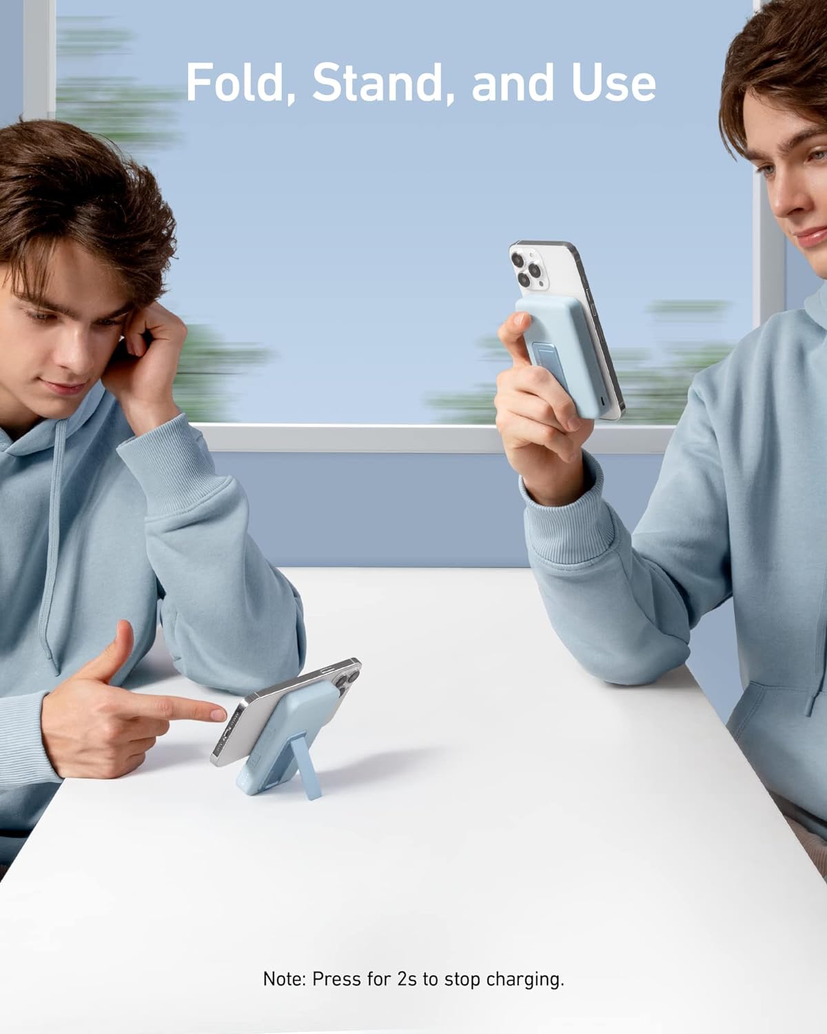 Anker 633 Magnetic Battery, 10,000mAh Wireless Portable Charger, 20W USB-C Power Bank with Stand, Magsafe-Compatible for iPhone 16/15/14 Series