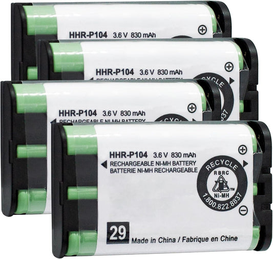 4PACK Cordless Phone HHR-P104 3.6V 830mAh Battery NI-MH AAA Rechargeable Battery for for Cordless Phones