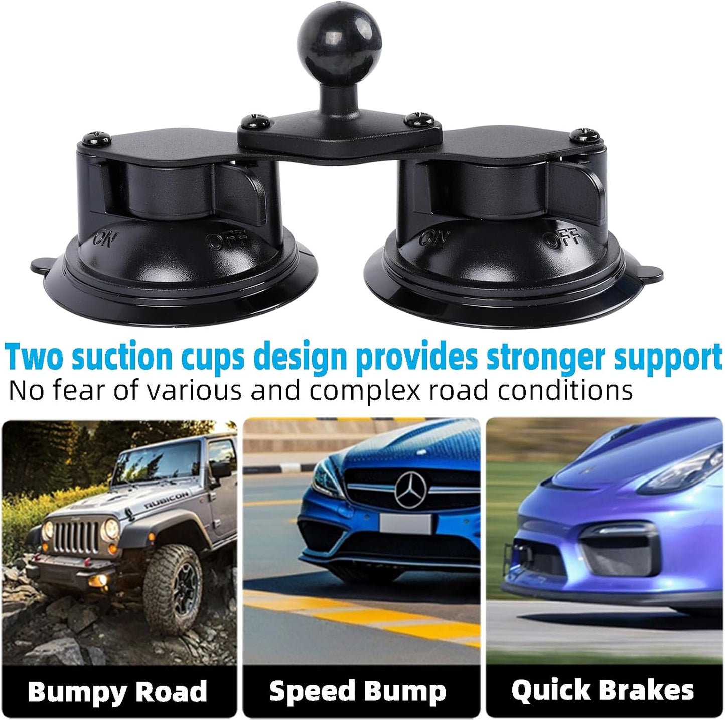 iPad Pro 12.9 Inch Tablet Mount with Dual Suction Cup Base for Truck Car Windshield, Aluminum Arm Heavy Duty Tablet Suction Holder for Window, Compatible with 6.5-12.9" Tablets
