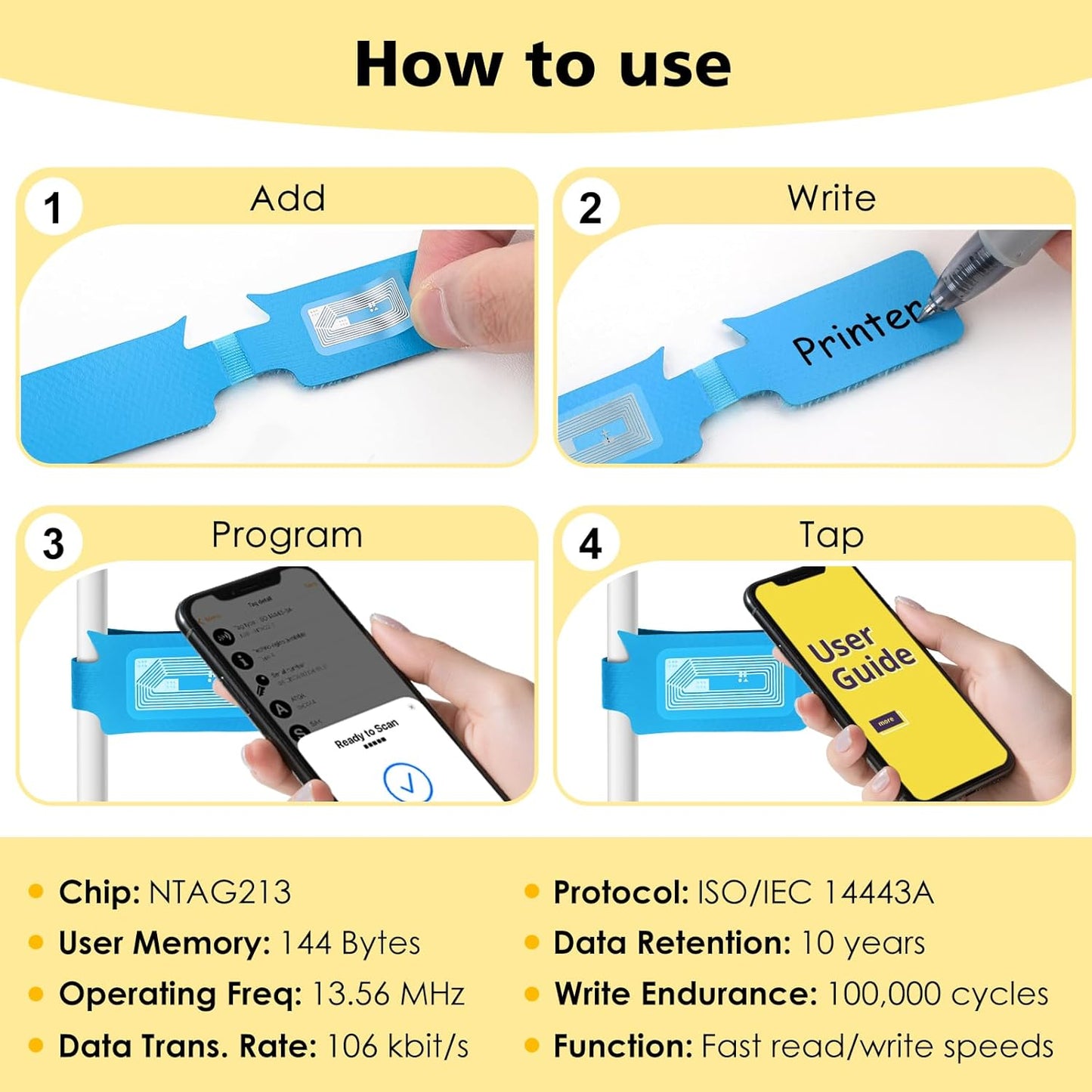 24 Set Smart NFC Cable Labels - 8 Colors Reusable Write-On Wire Labels with Blank NFC Tags, Programmable Cord Identification Labels for Electronics Cable Management, Oval and Rectangle