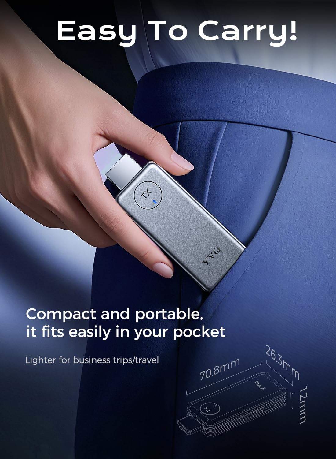 2025 Upgraded Wireless HDMI Transmitter and Receiver, 4K Decode 1080P Output,2.4G/5G Plug&Play Portable HDMI Wireless for Streaming Video and Audio to Monitor from Laptop/TV Box