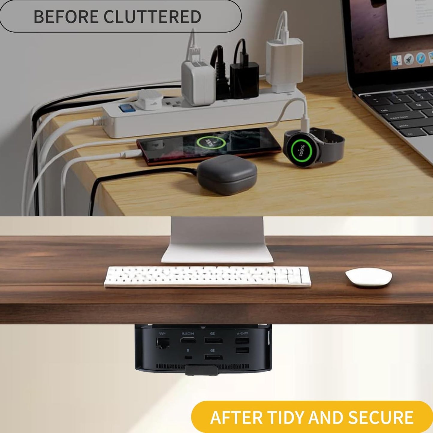 Under Desk Mount Holder for HP USB-C Dock G5,Under-Desk Iron Storage Rack Specifically Designed for HP USB-C Thunderbolt Dock G5,Easy Install with All Hardware Included(Black Holder Only)