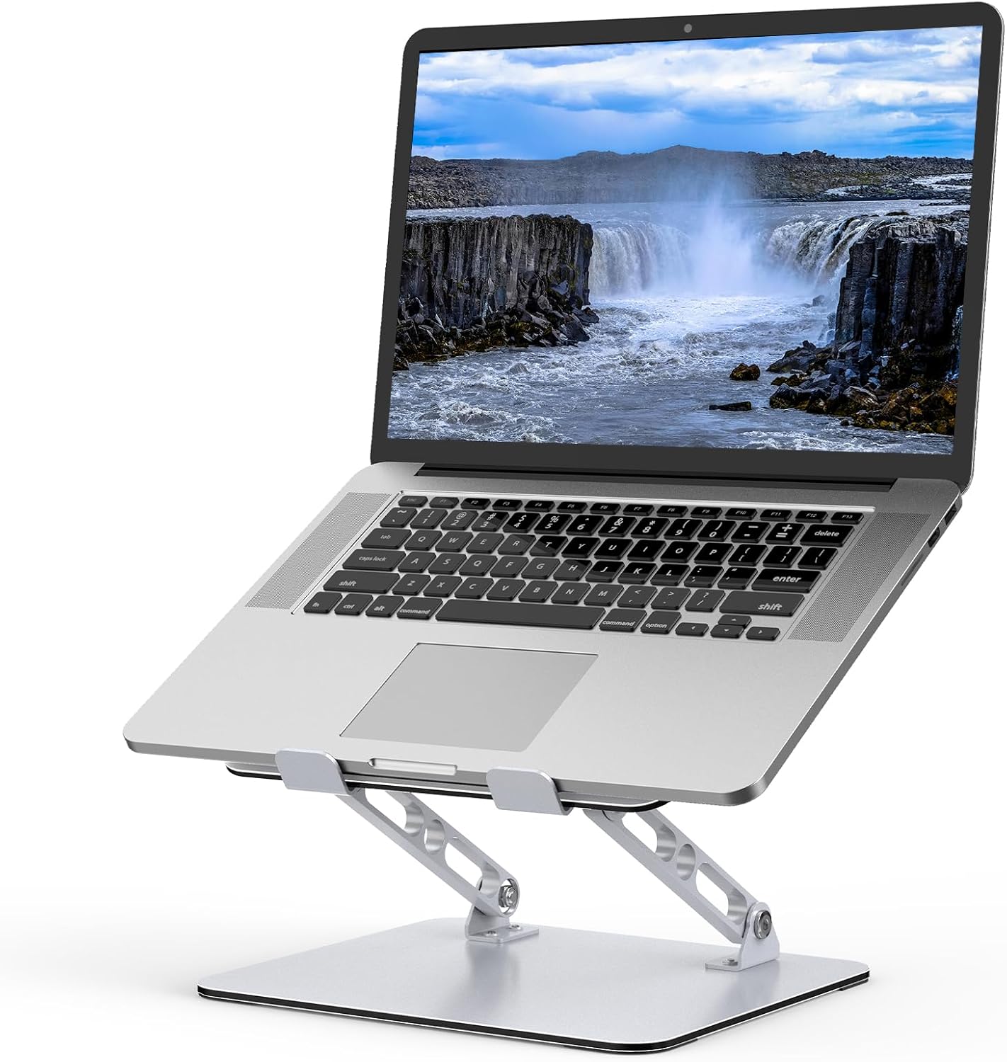 Laptop Stand for Desk, Adjustable Laptop Riser, Metal Foldable Computer Stand Holder Portable Notebook Mount, Ventilated Cooling Notebook Stand Compatible with 10-15.6” Laptops