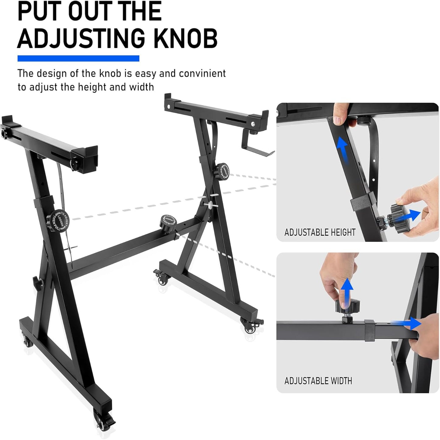 Universal Keyboard Stand, Z-style Heavy-Duty Piano Stand, Adjustable and Portable Piano Keyboard Stand for 61 and 88 Keys