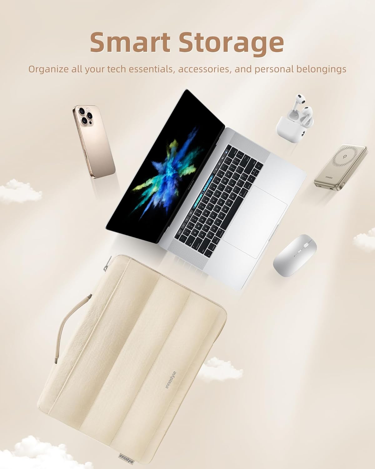 Laptop Case, Sleeve with Handle 360° Protectivie Puffy Laptop Sleeve Compatible with MacBook, Dell, HP