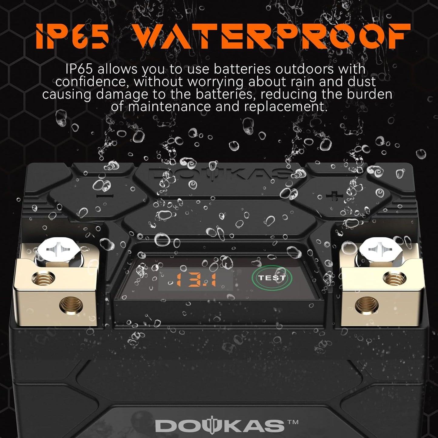 DKL5 300A LiFePO4 Motorcycle Lithium Battery, 12V 2Ah Powersports Battery, Compatible Jet Ski, Quad, Scooter, Generator Battery, Snowmobile