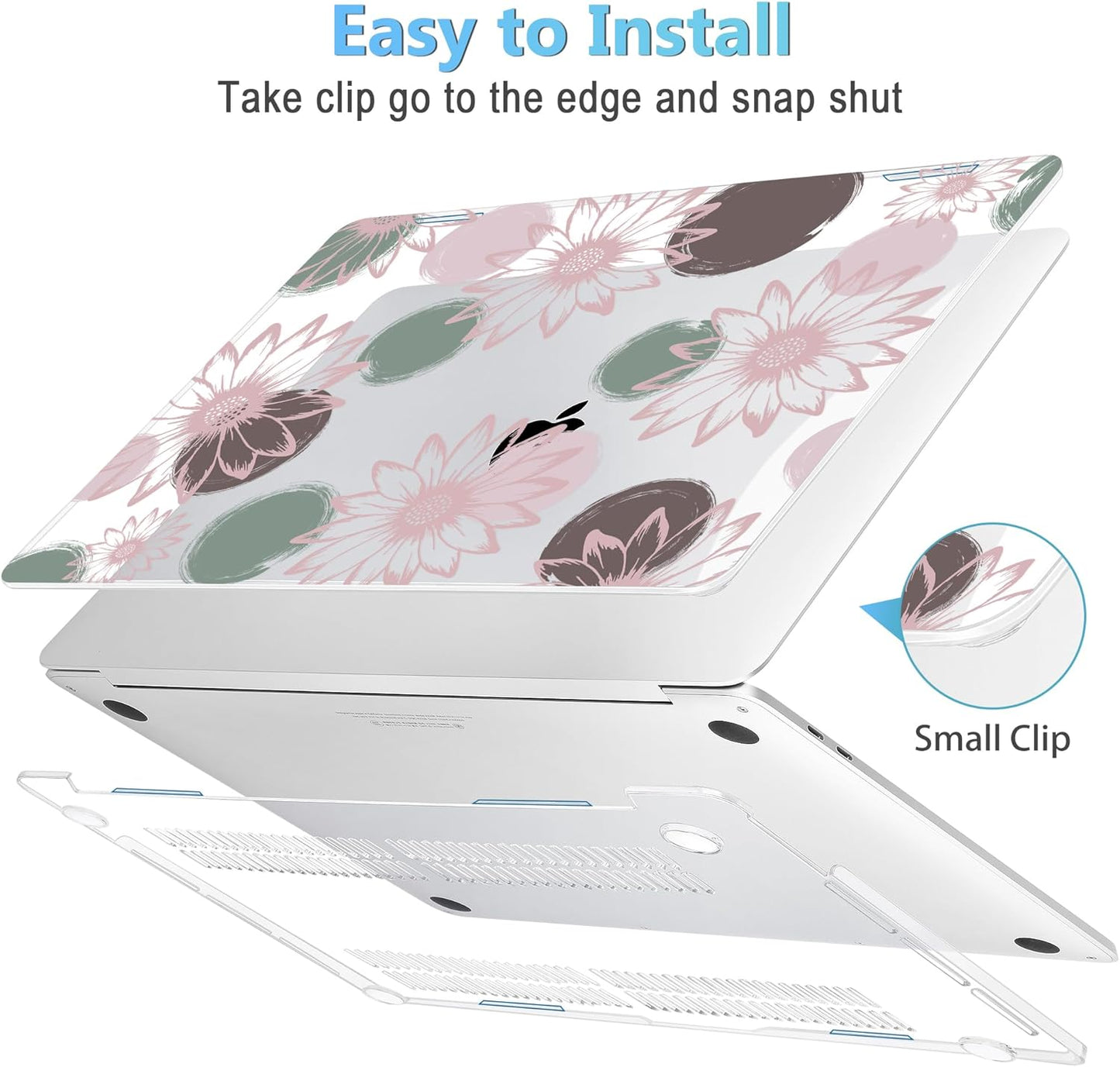 Mektron Case for MacBook Pro 16 Inch A2141 Cover 2019 Release 16" with Liquid Retina Display/Touch ID, Plastic Hard Shell with Keyboard Skin & Screen Protector & Dust Plug, Chamomile