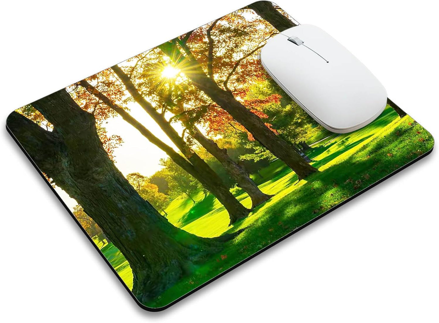 Beautiful Natural Scenery Forest Design Mouse Pad Mat Rectangle Non-Slip Rubber Base Mousepad