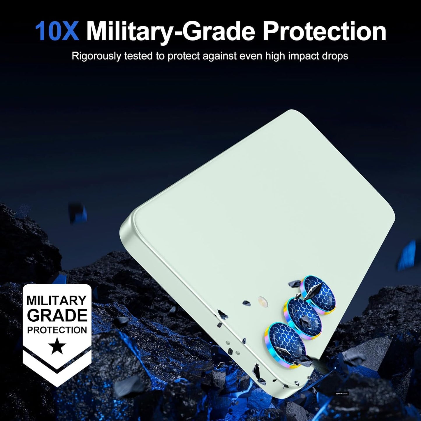 for Samsung Galaxy S25 Camera Lens Protector, Individual Metal Ring Tempered Glass Lens Cover, [Strong Adsorption] Scratch Resistant Ultra-Thin HD Clear Lens Cover, 1 Set-Colorful Ring