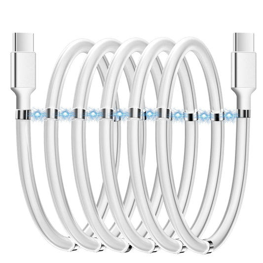 AICase Magnetic Charging Cable, Type C to Type C (3.3 FT) Super Organized Charging Magnetic Absorption Nano Data Cable for Samsung S23/S22/S21/S20 Ultra, MacBook Pro/Air, iPad Pro 12.9 11 Air Mini