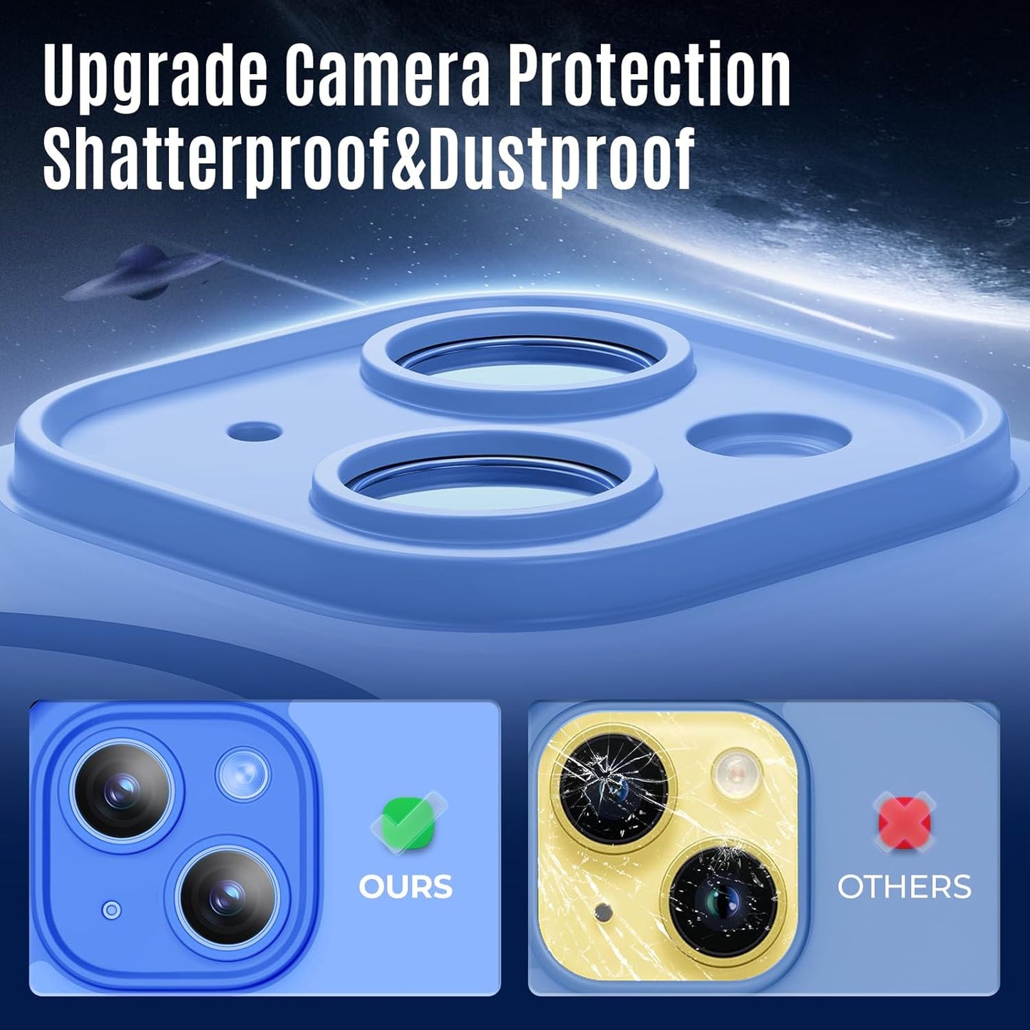 Designed for iPhone 14 Case, Compatible with MagSafe, with Privacy Screen Protectors X2, [Camera Protection] [15FT Military Drop Protection] Shockproof Phone Case, 6.1", Blue