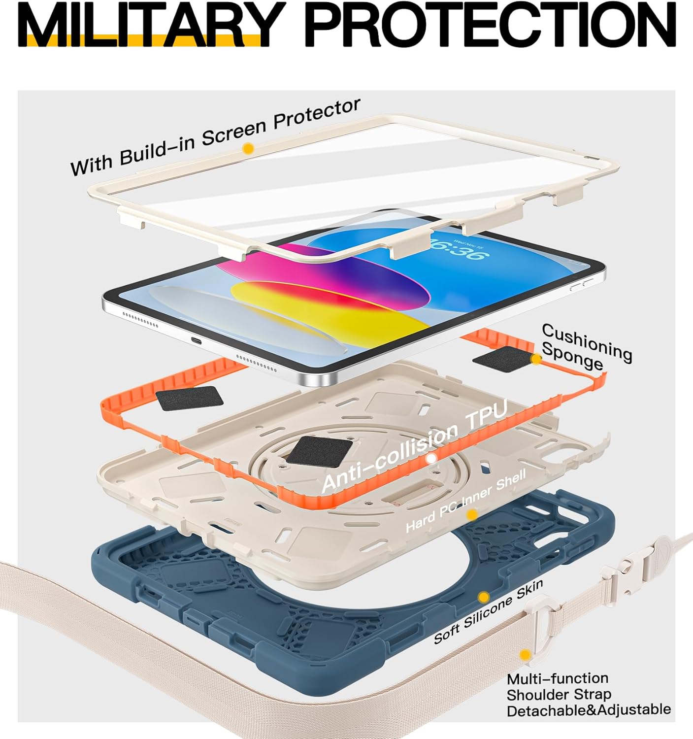 BRAECN for iPad (A16) 11th/10th Generation case 11/10.9 inch 2025/2022