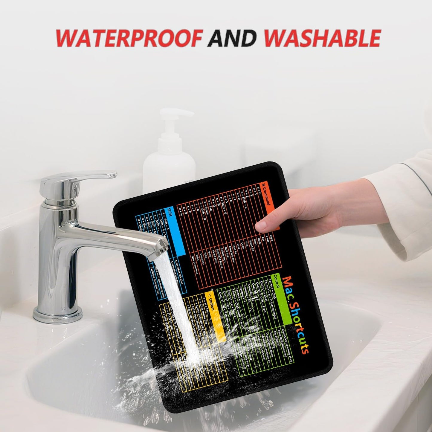 ITNRSIIET Mouse Pad Non-Slip Rubber Base Smooth Surface Stitched Edges Waterproof Durable Compatible with All Mice for Office & Gaming, Desk Accessory, 10.2x8.3x0.12 inch, MacShortcuts