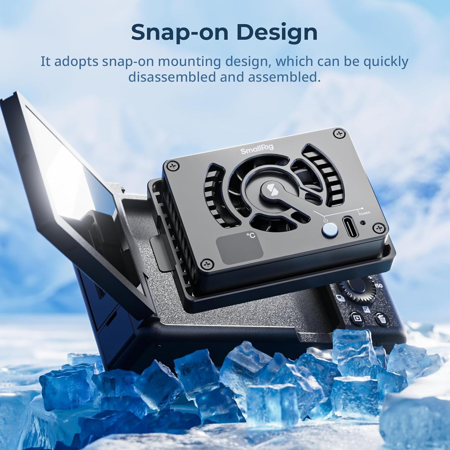 SmallRig Camera External Cooling System for Sony/for Canon/for FUJIFILM, Snap-On Cooling Fan with TEC Cooling Module for Sony ZV-E1/A7 IV/A6700/FX3, for Canon R5/R6, for FUJIFILM X-T4/X-S10