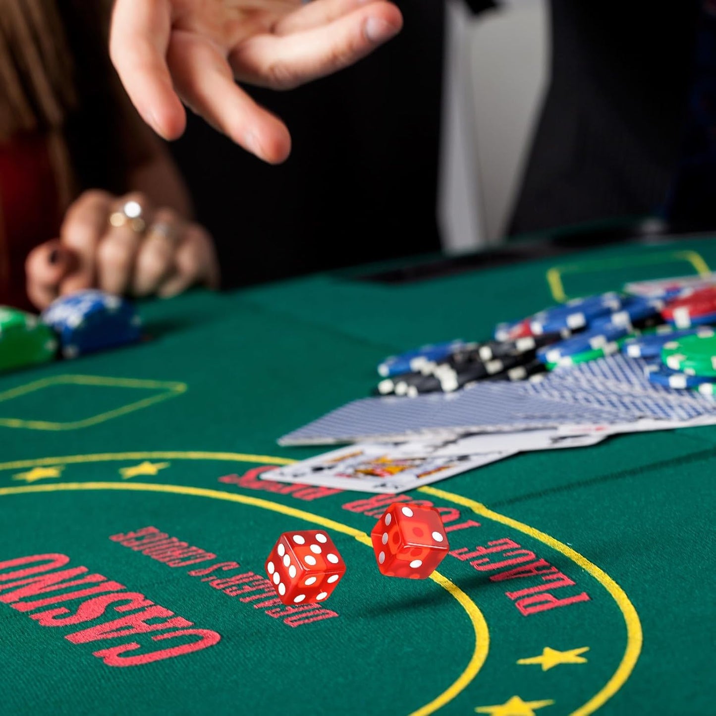 36 Piece 19 mm Casino Style Craps Dice Sets Acrylic and Translucent D6 Dice, Square W/Rounded Edge for Casino, Craps, Table Games and Board Games (Red)