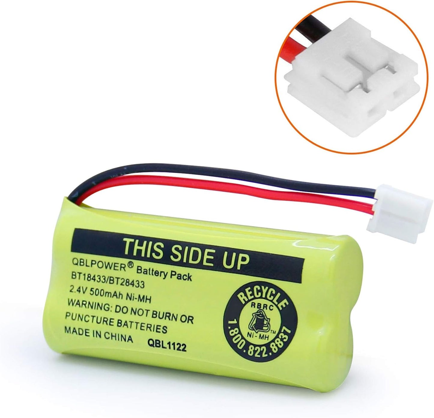 2.4V BT18433/BT28433 Rechargeable Battery Compatible with AT&T Vtech Phones BT18433 BT184342 BT28433 BT284342 BT-8300 BATT-6010 BT1011 BT1018 BT1022 BT1031 89-1326-00-00 CPH-515D(Pack of 2)