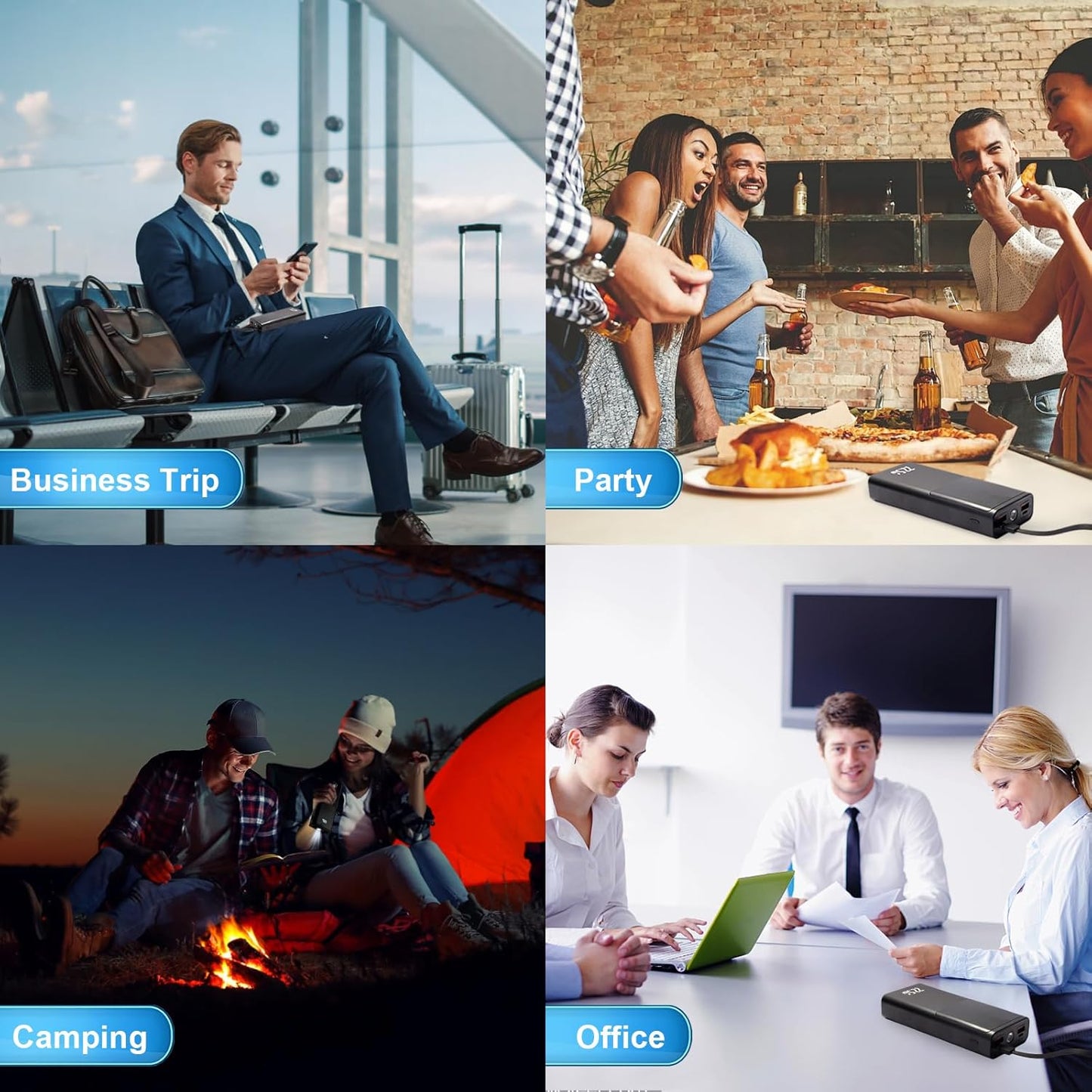 20000mAh Power Bank Portable Charger 22.5W PD Fast Charging USB C 3-Output External Battery Pack with Flashlight Travel Emergency Charger for iPhone 16/15/Pro, Samsung S23/Galaxy, iPad etc Aluminum