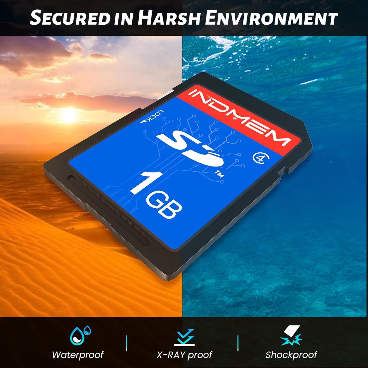 INDMEM SD Card 1GB, 10 Packs Class 4 1GB Flash Memory Card MLC Standard Secure Digital Cards Camera Card