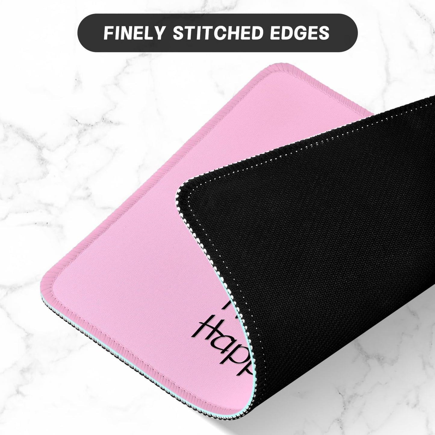 ITNRSIIET Mouse Pad with Stitched Edge Premium Textured Smooth Precise Operation Waterproof Washable Non-Slip Rubber Base Desktop Protection Mat, 10.2×8.3×0.12 inches, Inspirational Quote Pink