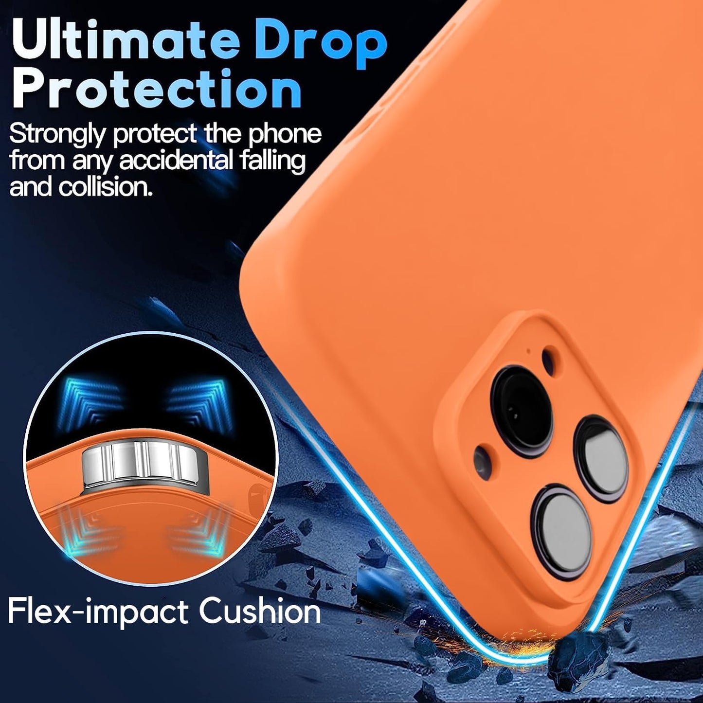 Blaspins Crossbody Lanyard Strap Case for iPhone 13 Mini, Neck Cross Body, Adjustable Holder Removable, Drop Protection Shockproof, Hands-Free Silicone Case 5.4 inch, 150 cm Strap, iP13mini - Orange