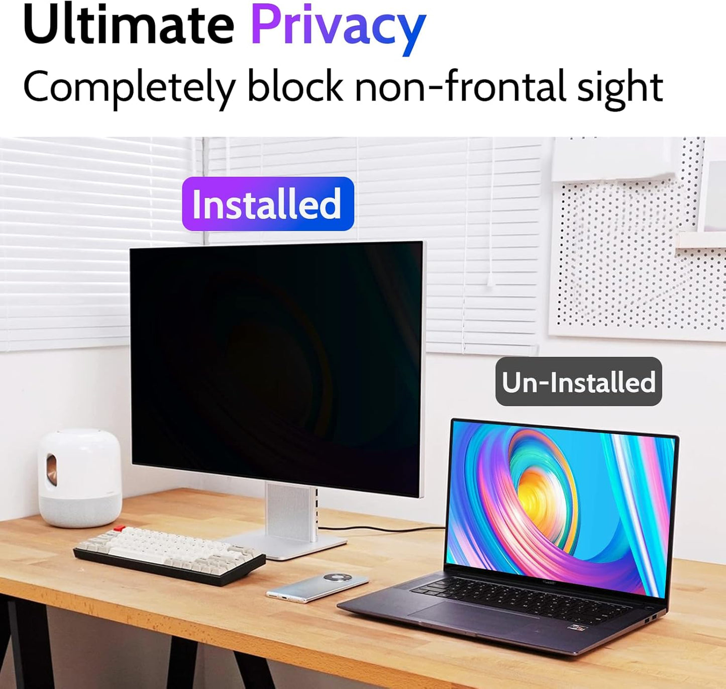 Computer Privacy Screen 34 Inch for 21:9 Curved Monitor, Removable 34inch Anti Blue Light Anti Glare Monitor Privacy Filter Shield