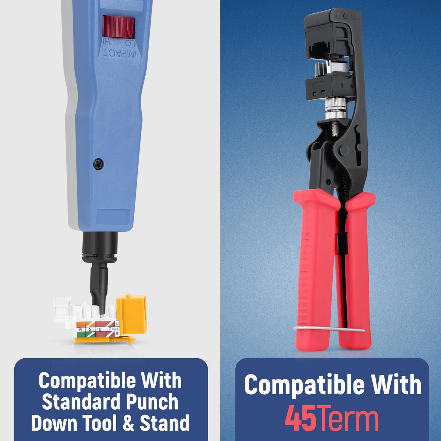 Everest 45° Angled RJ45 Cat6 Keystone Jacks 50-Pack in Yellow - Slim Profile Female RJ45 Connectors - Cat 6 Keystone Jack - Compatible with 45° Angled Speed Termination Tool - 45Term (B0BL3GS7ZY)