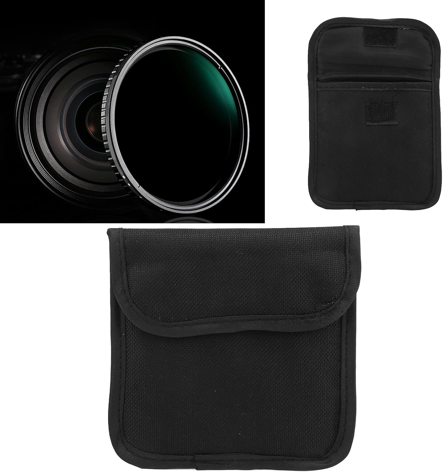BigKing Camera Filter Pouch Case, One Pocket, Nylon, Waterproof, Up to 82mm/3.2in