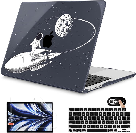Mektron for 2025 M4 MacBook Air 13.6 Inch A3240 Case Fits 2023 A2681 M2 2024 A3113 M3 Chip with Liquid Retina Display Touch ID, Printed Plastic Hard Shell Cover for MacBook Air 13.6", Astronaut