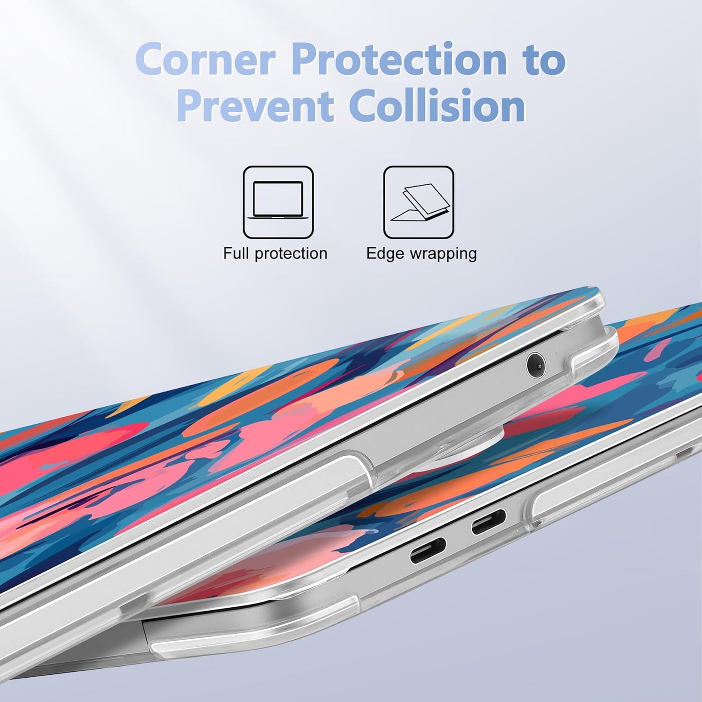 Case for MacBook Pro 13 inch with/Without Touch Bar (2016-2022, M2 A2338 M1 A2289 A2251 A2159 A1989 A1706 A1708), Hard Shell + Keyboard Cover + Dust Plug, Flowers Print