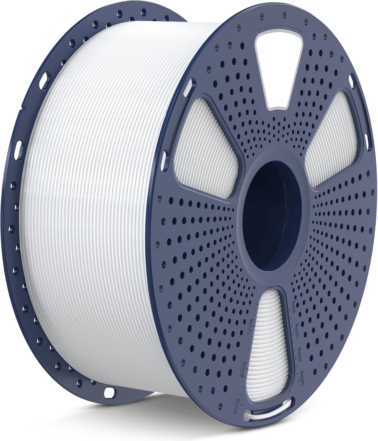 SUNLU Large Spool 3KG PETG Filament, 3D Printer Filament PETG 1.75mm, Less Stringing Good Layer Adhesion High Toughness, Big Roll Filament, 3kg Spool(6.6 lbs), White