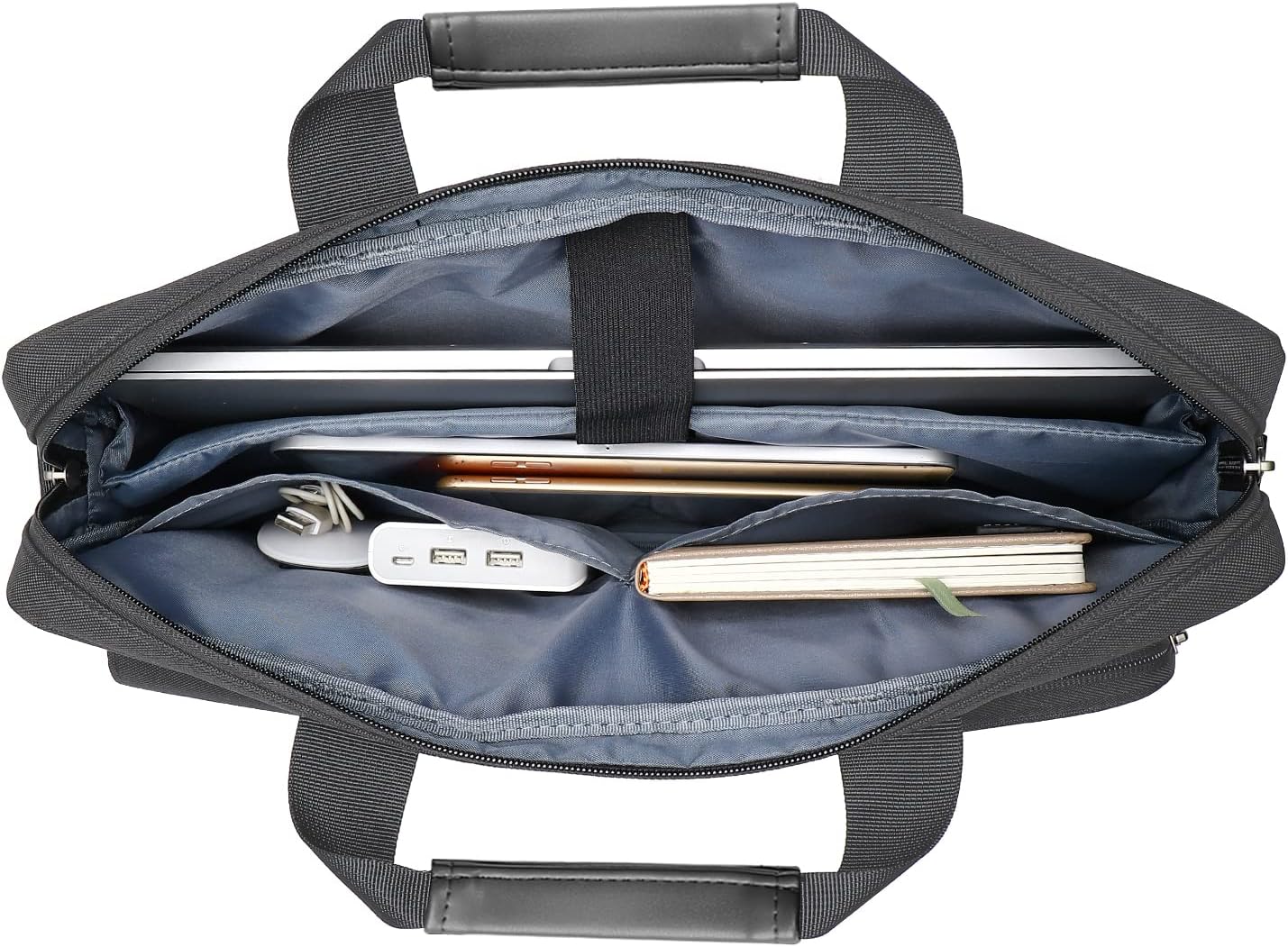 MOSISO Laptop Shoulder Bag, Computer Bag with 2 Raised&1 Flapover&1 Horizontal Pocket&Handle&Belt