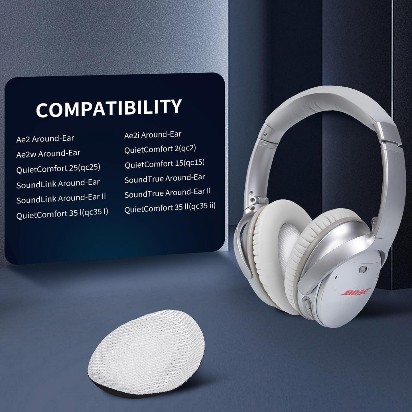 Ear Pads for Bose QC35: Durable Comfortable Noise Cancellation Replacement Cushion Earpads for Bose Quitecomfort 35 QC35 QC35 ii Headphones with Good Audio Quality