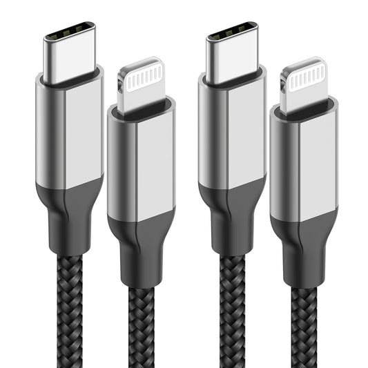 6ft USB C to Lightning Cable 2Pack, MFi Certified 27W iPhone 14/13/12 Super Fast Charging Cord 2m, Long Nylon Braided Type C to Lightning Cord for Apple 14 13 12 11 SE X XS XR 8 7 6s All Models, iPad