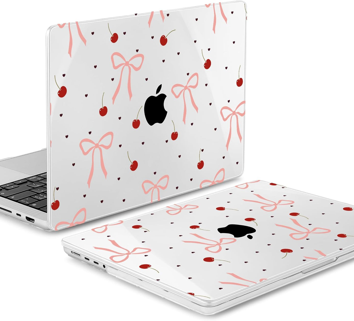 Mektron Case for MacBook Pro 16" M4 A3403 A3186 M3 A2991 M2 A2780 M1 A2485 (2021/2023/2024) Pro/Max with Touch ID, Hard Shell Plastic Laptop Cover Keyboard Cover Screen Protector, Pink Bows-Hearts