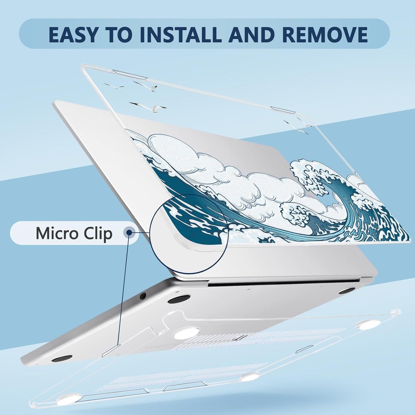 Compatible with MacBook Air 15 inch Case, M4 A3241/M3 A3114/M2 A2941 (Released 2025 to 2023), Hard Shell, Keyboard Cover, Screen Protector, Webcam Cover & Type-C Adapter, 018