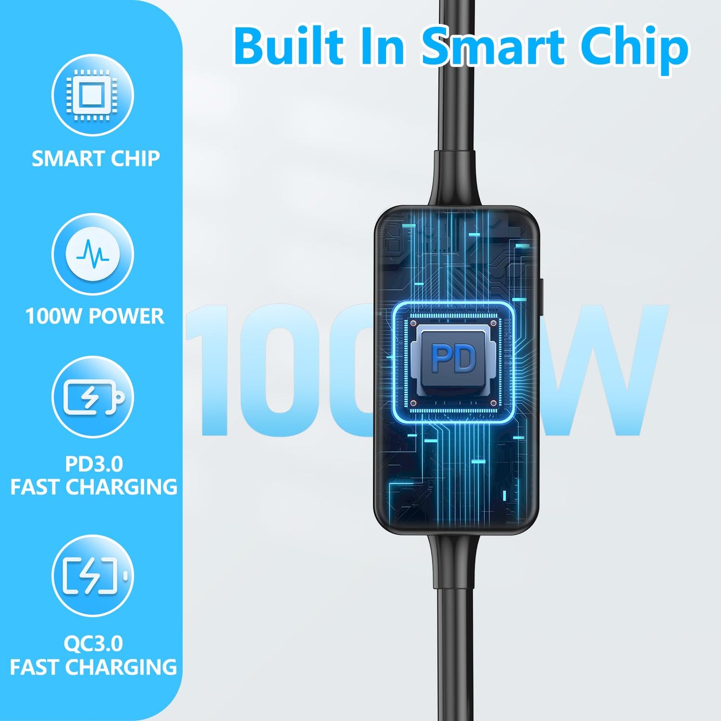 FARSENSE USB C to DC Adapter,Barrel PD Trigger Cable(3.3ft) with 10 Connector Tips,USB to DC Power Cable can Switch Voltage by Pressing The Key,Support LED Display Voltage