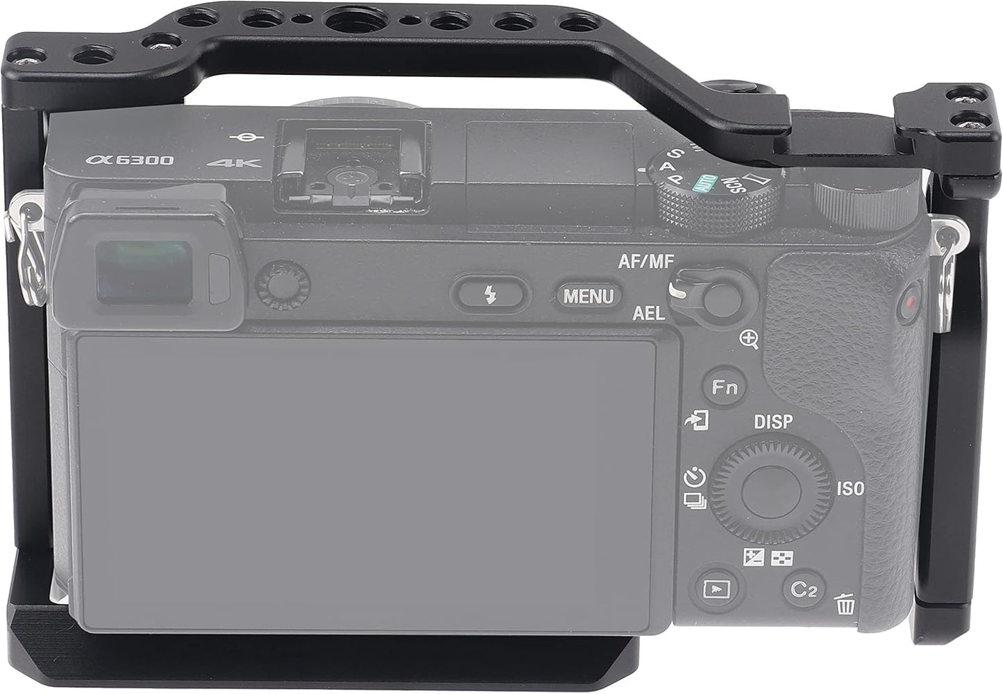 Hersmay A6500/A6400/A6300 Camera Cage Video Stabilizer with Top Handle for Sony A6500 A6400 A6300 A6000 A6100 Cameas DSLR Rig with Cold Shoe,Handle Locating Holes,Multiple 1/4" 3/8" Screw Holes