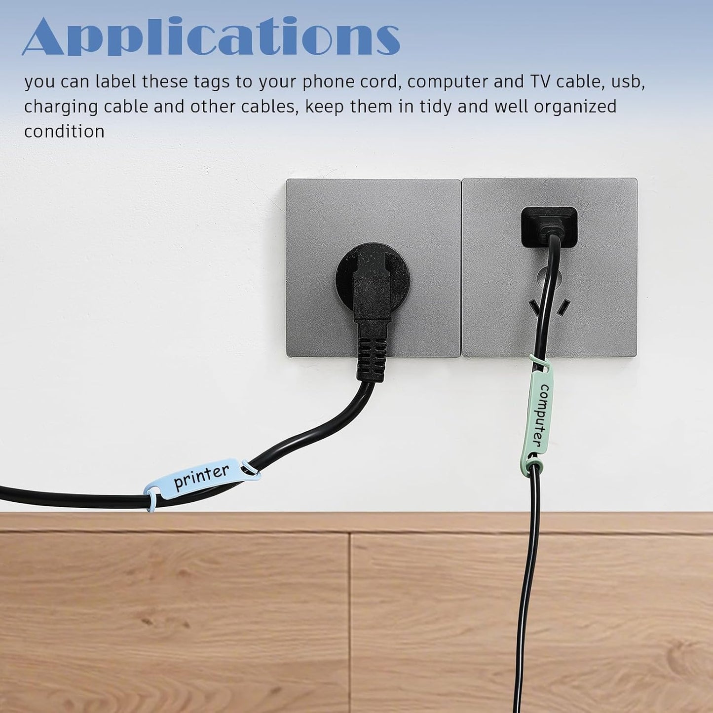 Honoson 50 Pieces Cable Tags Cable Management Labels Multicolor Labels Cord Identification Tags for USB Computer Phone Charger (Subtle Colors)