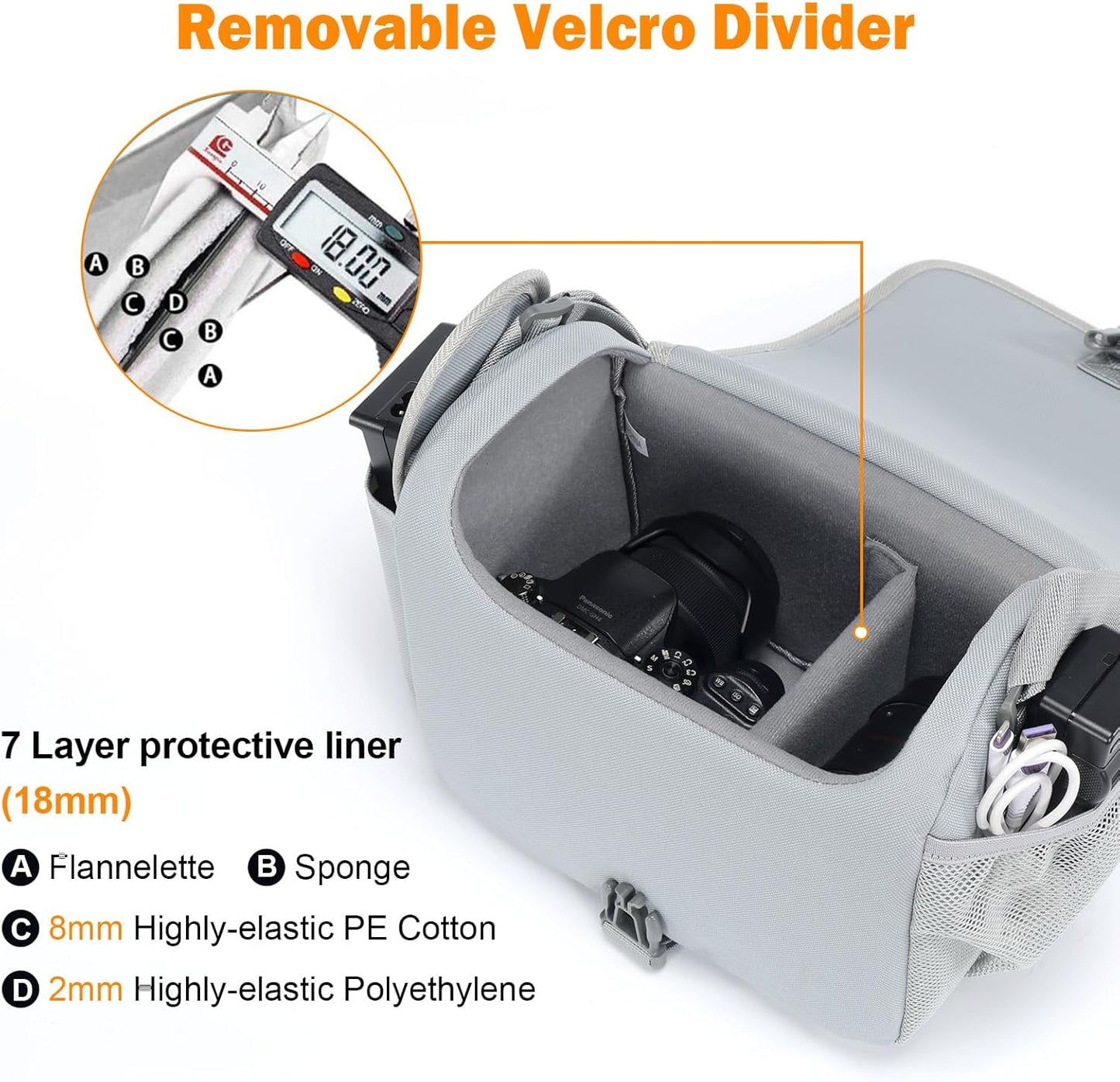 CADeN Camera Bag Case Shoulder Crossbody Bag Compatible for Nikon, Canon, Sony, DSLR SLR Mirrorless Cameras and Lenses (1.0 Grey, Small)