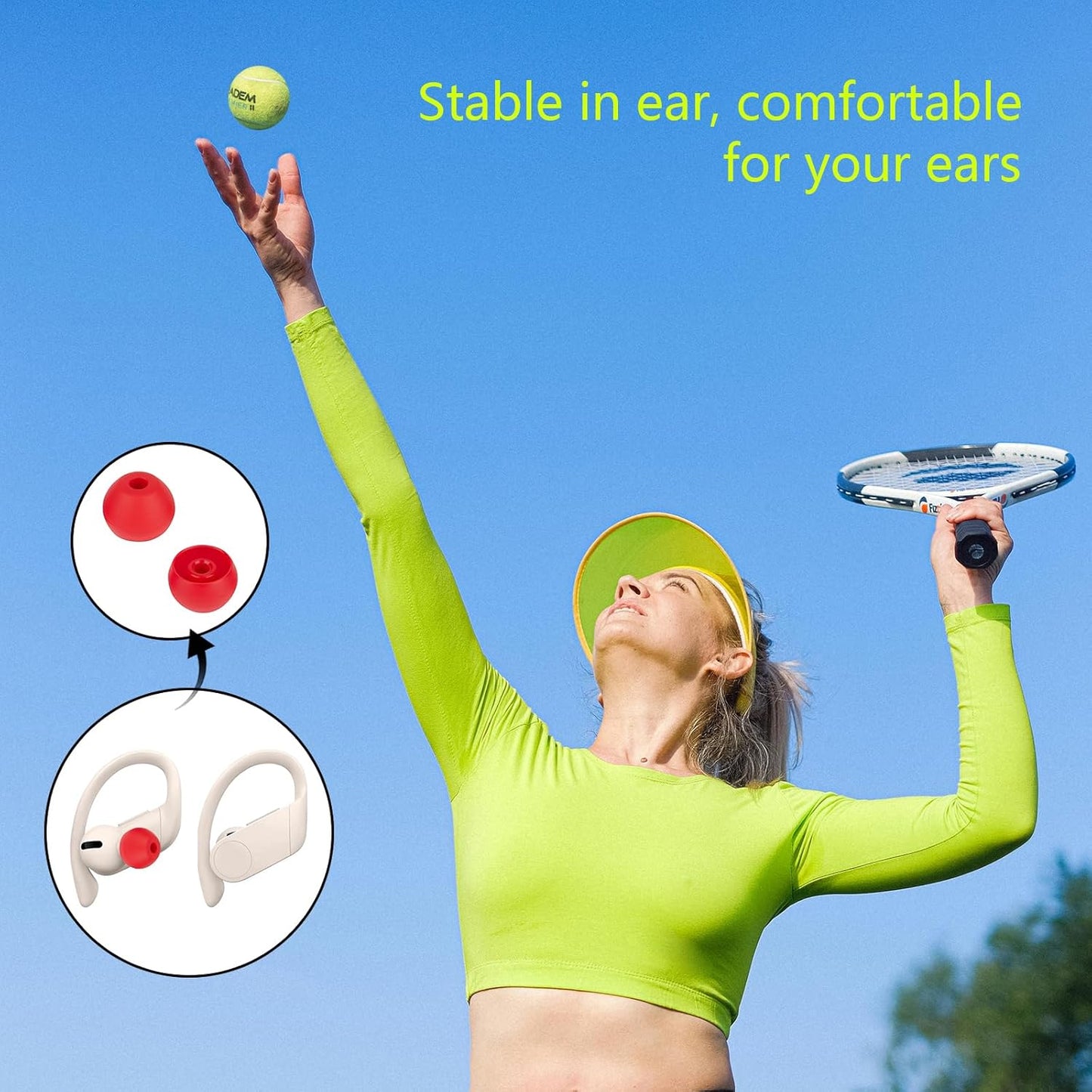 Ear Bud Covers Silicone Replacement Earbud Tips Compatible with Powerbeats Pro Beats Wireless Earphone Headphone Ear Tips 4 Pairs