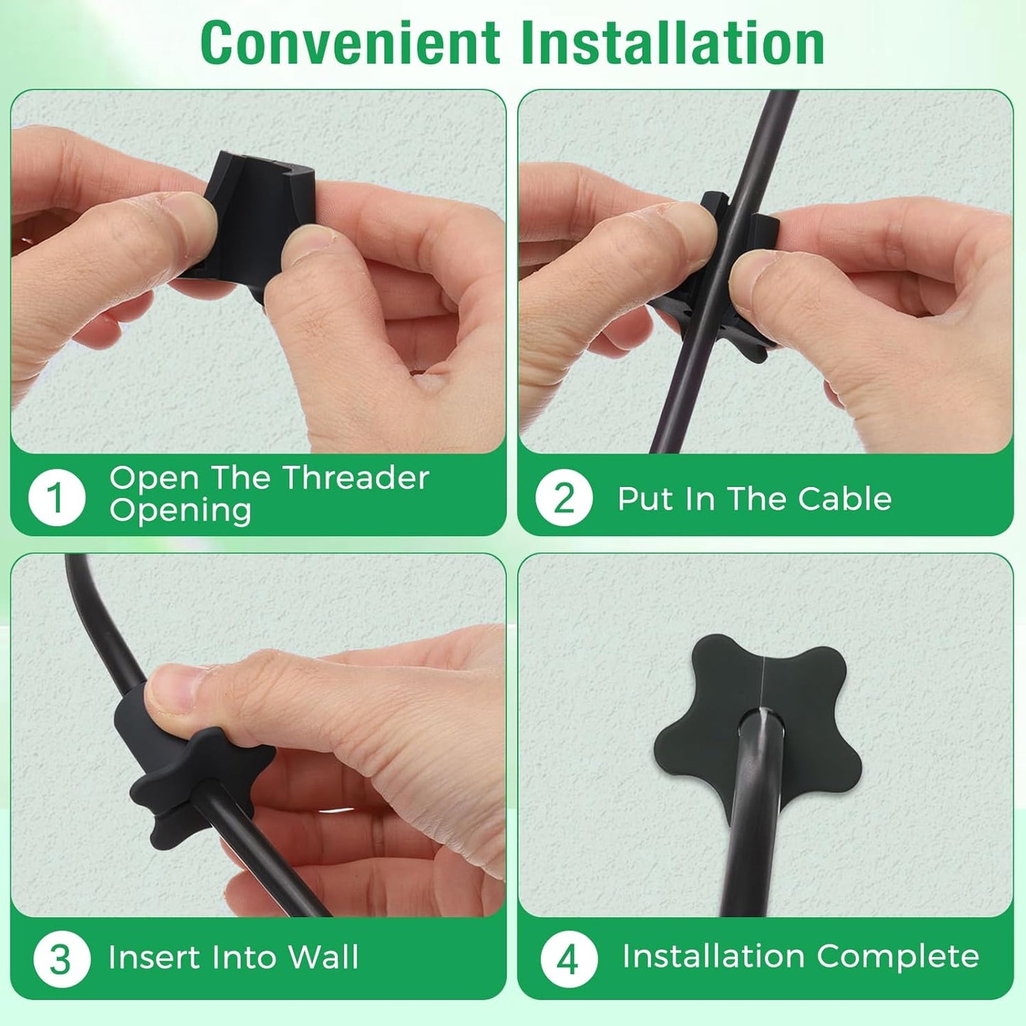 4pc Starlink Cable Grommet 5/8" Silicone Waterproof Wall Hole Pass Through Split Cable Bushings for TV Wire Ethernet Cord, Starlink Cable Routing Kit Accessories, 27.6mm/1.09" Ht, Black