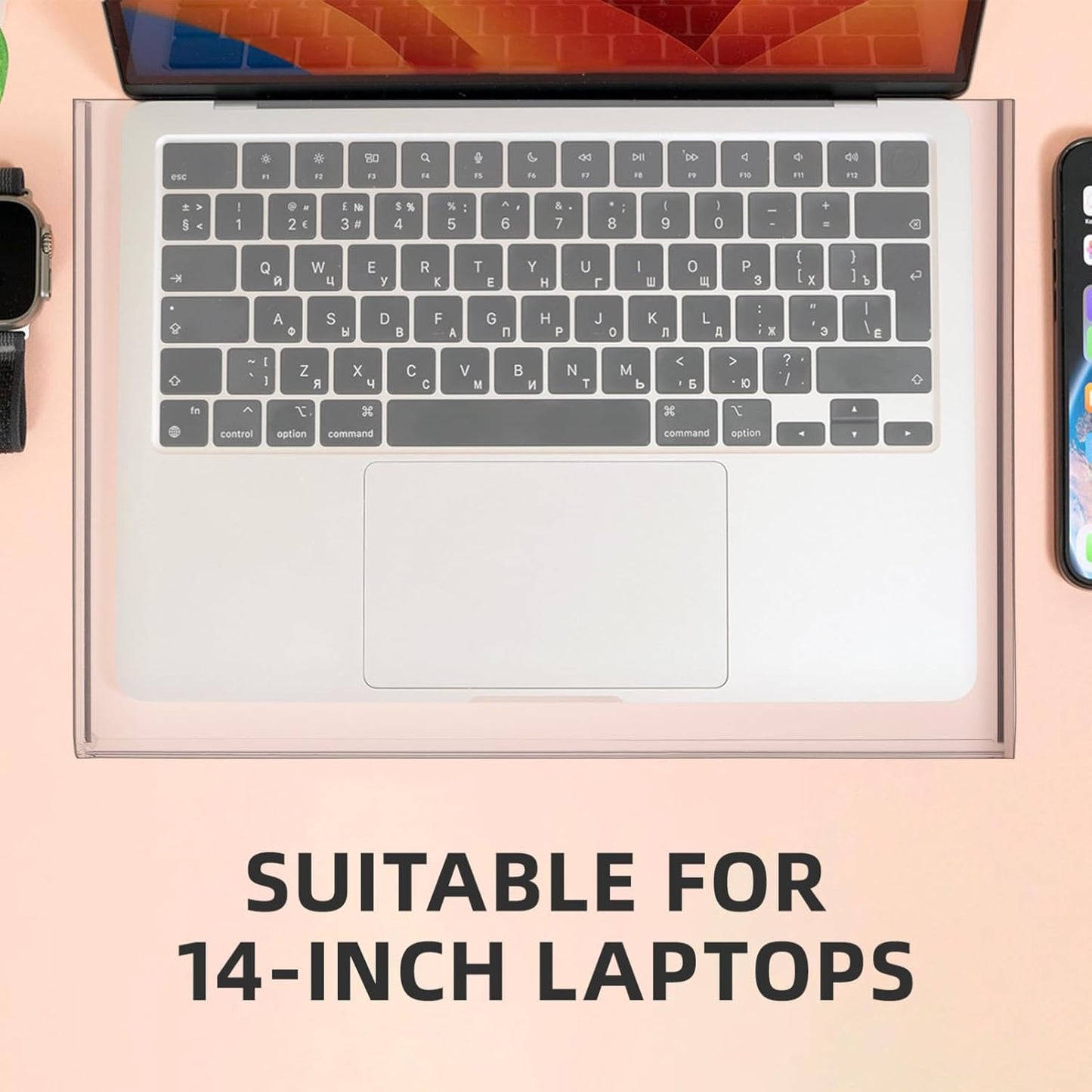 Acrylic Laptop Keyboard Cover : Clear Computer Keyboard Dust Cover for 14 inch Notebook, 13.76X9.82X1.18in