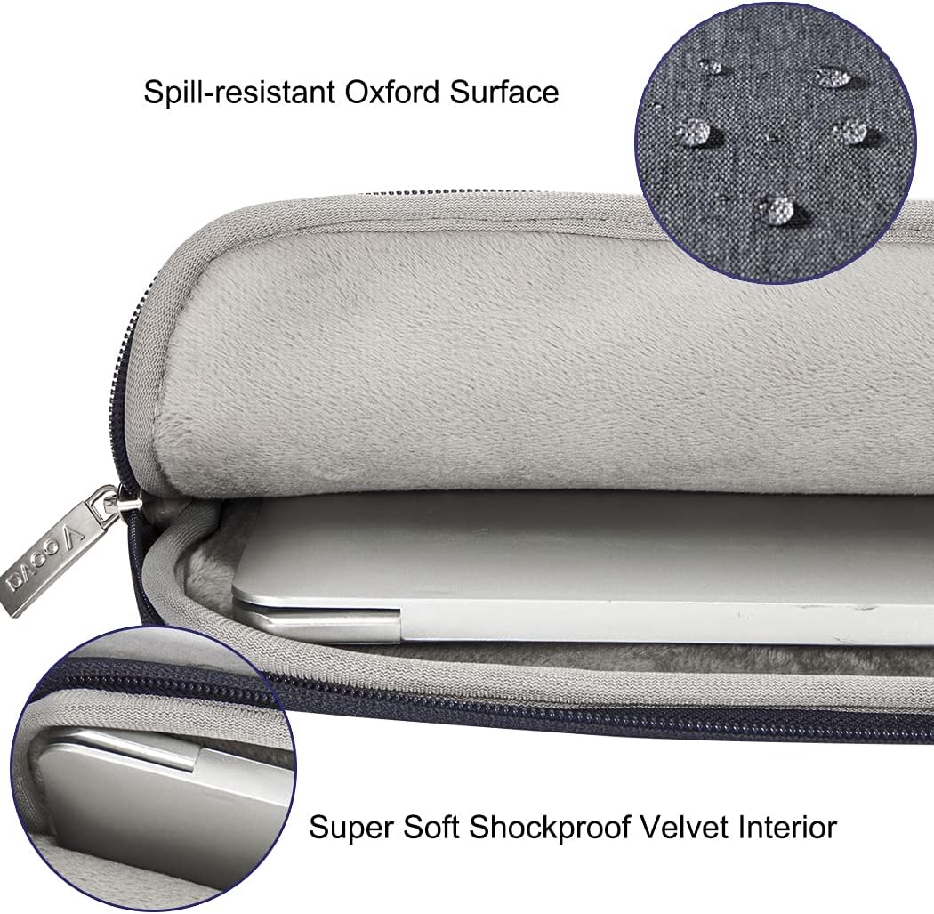 Voova Laptop Bag 13 14 Inch, Waterproof Computer Sleeve Carrying Case with Shoulder Straps & Handle Compatible with Macbook Air 13 M2/M3/M4, MacBook Pro 13/14, HP Dell Lenovo Chromebook 14, Black
