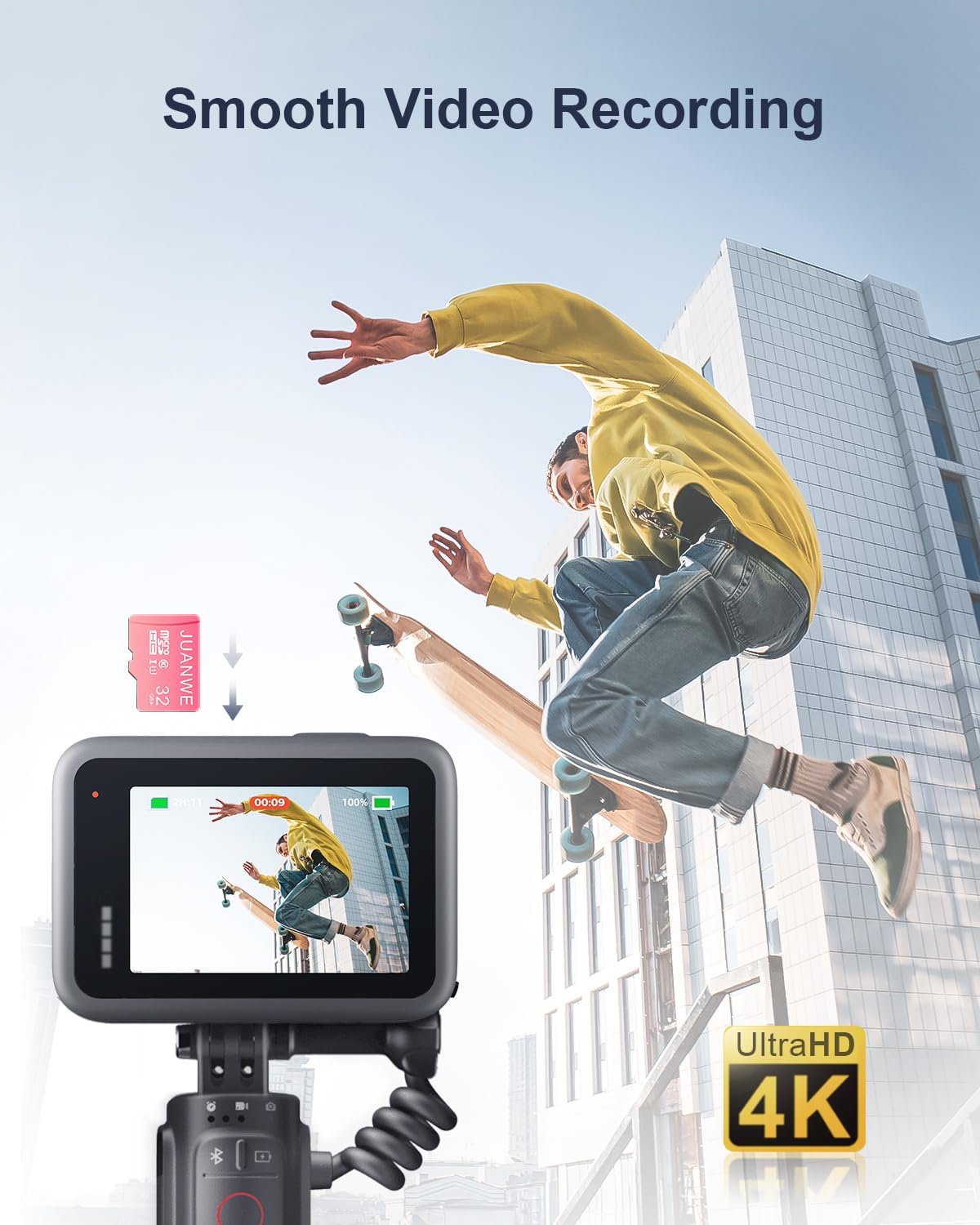 JUANWE 32GB Micro SD Cards 10 Pack Memory Card, SDHC High-Speed U1 A1 SD Card, 32GB TF Cards with 2 Adapter for Phone, Dash Cam, Security Camera (10 Pack, Pink)